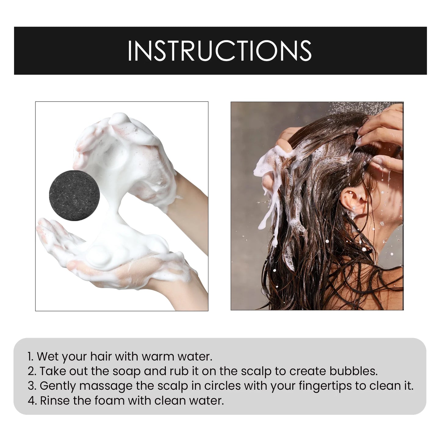 CharClean™ Bamboo Charcoal Shampoo Bar – Deep Scalp Detox & Hair Thickening